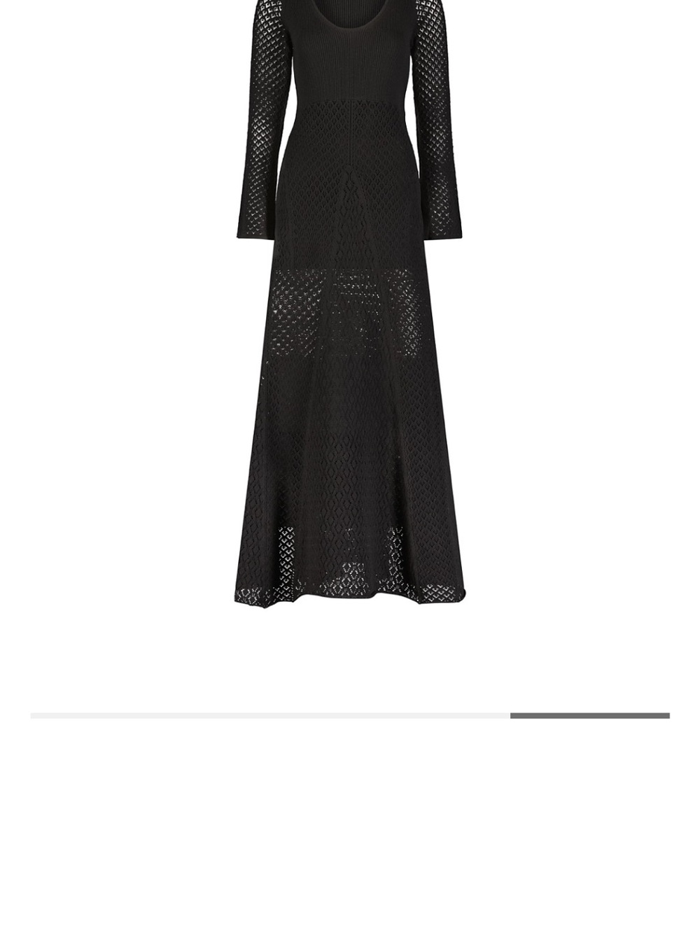 Mac Duggal Black Crochet Long-Sleeve Maxi Gown